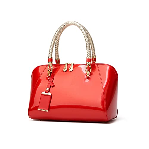 Nicole Doris Mode Handtaschen Damen Lackleder Handtasche Elegant