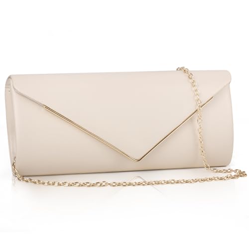 Larcenciel Clutch Damen Vintage Leder Handtasche Mit Abnehmbarer