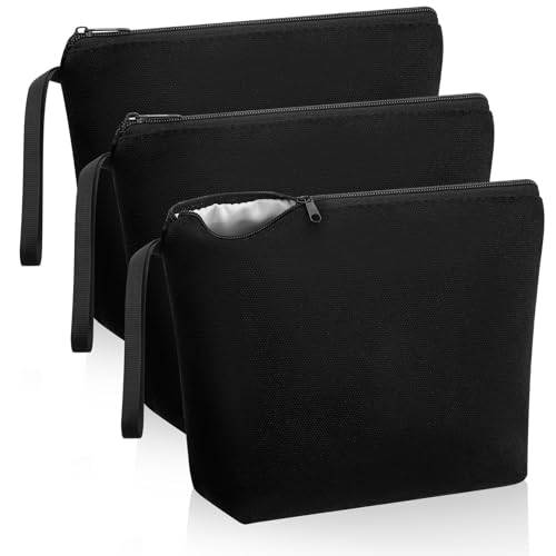 Xuniea 3 Canvas Kosmetiktasche Bemalen Aufbewahrungstaschen Blanko Diy