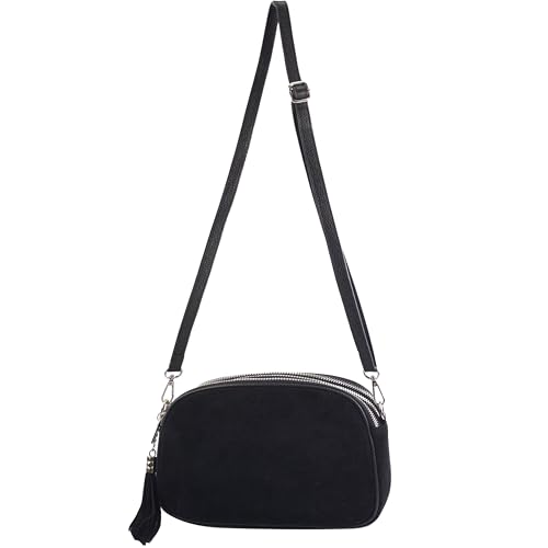 Modamoda De T238 Damen Leder Wildleder Umh Ngetasche