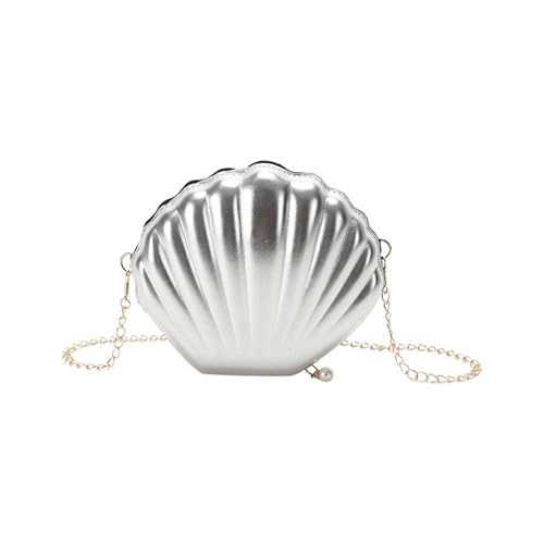 Generisch Damen Muschel Clutch Acryl Handtasche Perlen Handgriff