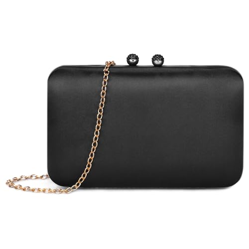 Baigio Elegante Damen Clutch Satin Abendtasche Vintage Handtasche