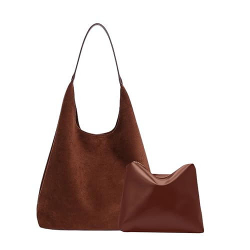 Unisoul Wildleder Handtasche Damen Shopper Mit Magnetverschluss Tote