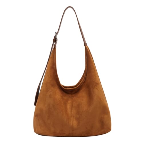 Hitotes Wildledertasche Braune Wildleder Tragetasche Hobo Tasche F