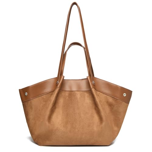 Unisoul Handtasche Damen Mittelgro Wildleder Tote Bag Shoulder