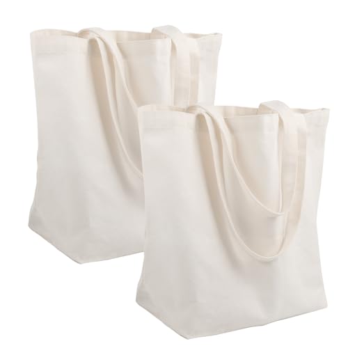 Fourindo 2er Pack Baumwolltasche Unbedruckt 45 35 15