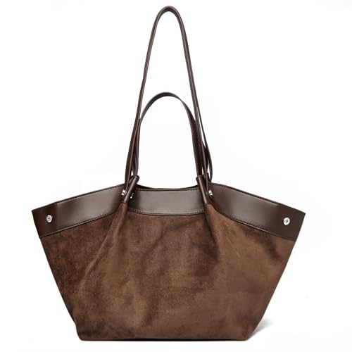Unisoul Wildleder Handtasche Damen Tote Bag Shopper Tasche