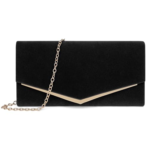 Baigio Abendtasche Damen Glitzer Damen Clutches Schwarz Brauttasche