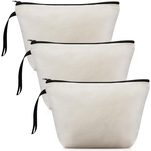 Xuniea 3 Canvas Kosmetiktasche Bemalen Aufbewahrungstaschen Blanko Diy