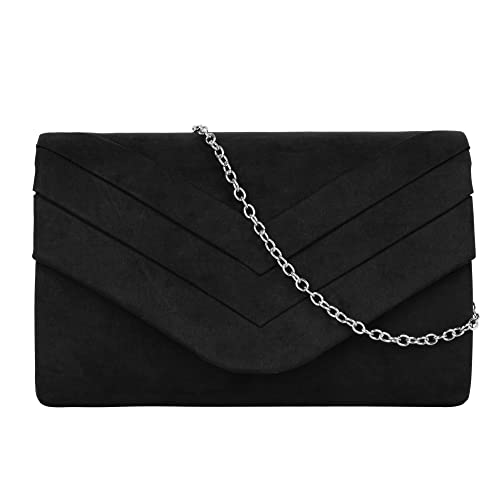 Megauk Damen Samt Clutch Elegante Abendtasche Wildleder Handtasche