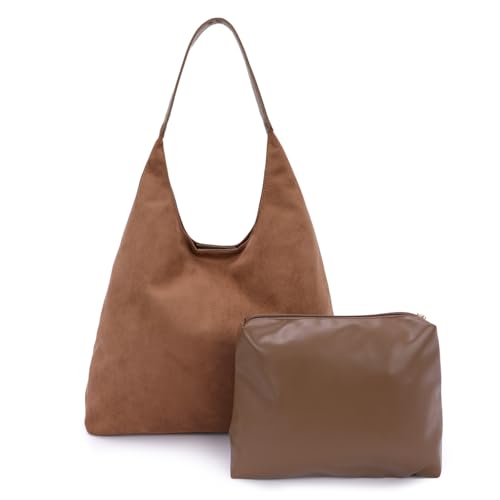 Goktow Wildleder Hobo Tasche F R Damen Braune