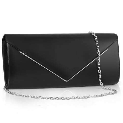Larcenciel Clutch Damen Vintage Leder Handtasche Mit Abnehmbarer
