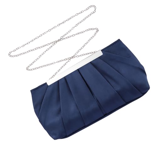 Zercart Damen Clutch Plissiert Satin Abend Handtasche Elegante