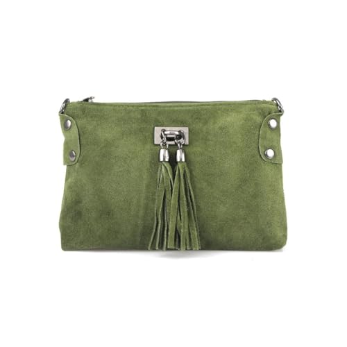 Made In Italy Damen Leder Clutch Tasche Messenger
