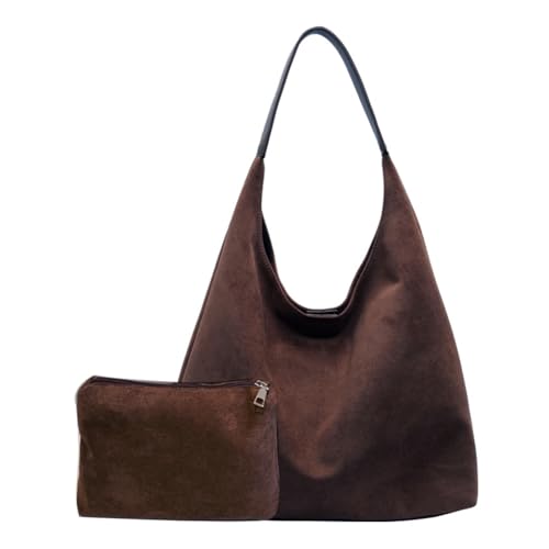 Gsenhui Wildleder Hobo Bag Damen Slouchy Tote Bag