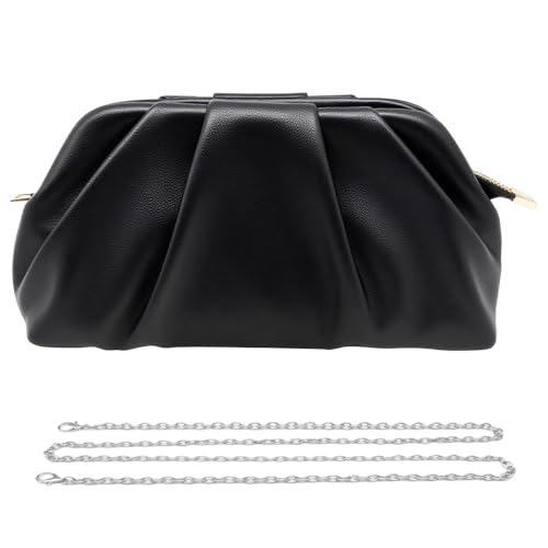 Pahajim Damen Clutch Abendtasche Damen Pleated Pu Leder