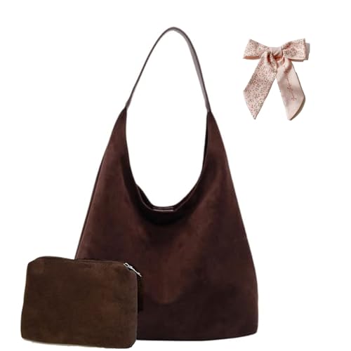 Scofy Fashion Faux Wildleder Einkaufstasche Mit Beutel Hobo