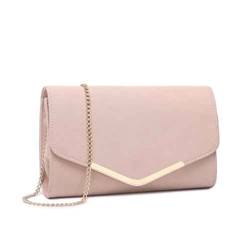 Miss Lulu Damen Umschlag Rosa Clutch Elegant Abendtasche