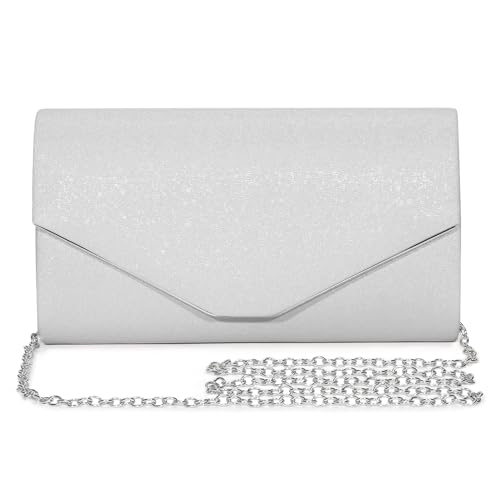Baigio Damen Clutch Sparkly Glitter Abendtasche Elegant Brauttasche