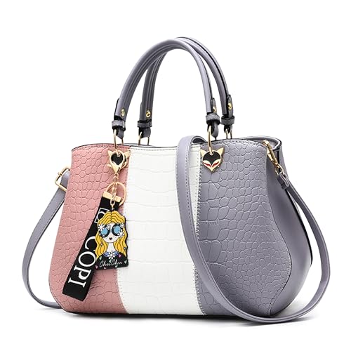 Dirrona Damen Handtasche Pu Leder Handtasche Mit Farbblock