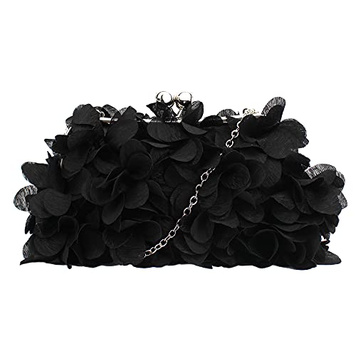 Megauk Damen Elegante Handtasche Blumen Clutch Seide Abendtasche