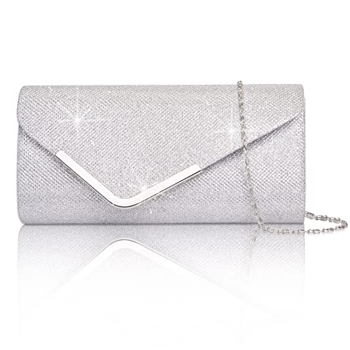 Larcenciel Clutch Gl Nzende Pailletten Abendtaschen Mit Abnehmbarer