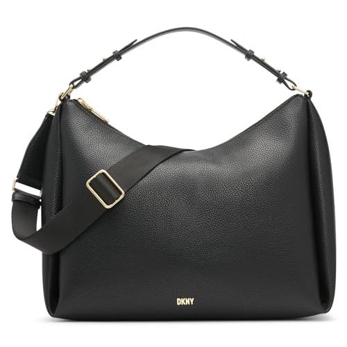 Dkny Damen Hailey Hobo Bag Tragetasche Schwarz Gold