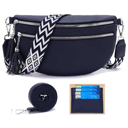 Lanxingluo Bauchtasche Damen Blau Umh Ngetasche Damen Mittelgro