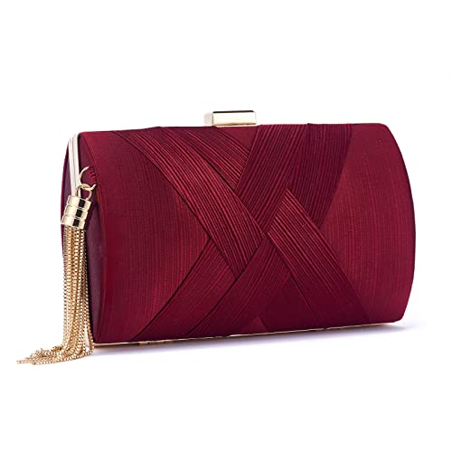 Zouiqss Damen Clutch Abendtasche Fransen Elegante Kettentasche Tasche
