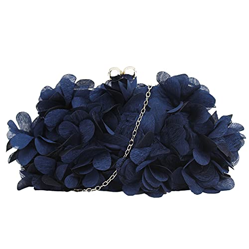 Megauk Damen Elegante Handtasche Blumen Clutch Seide Abendtasche