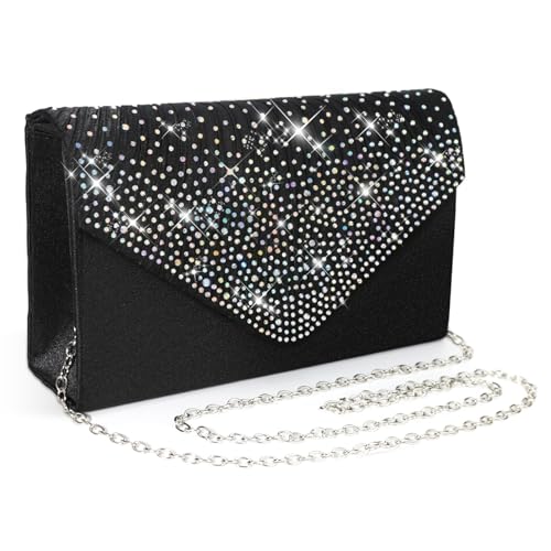 Pardofelis Abendtasche Damen Clutches Glitzer Clutch Schwarz Abendkleid