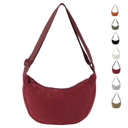 Loccy Crossbody Bag Damen Cord Halbmond Tasche Damen