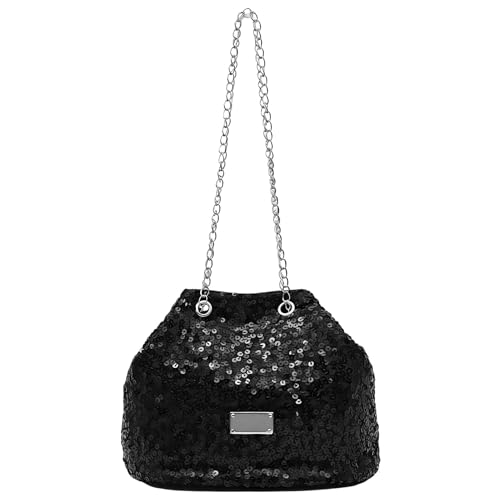 Yaayeele Clutch Glitzer Pailletten Clutch Schwarz Glitzer Pailletten
