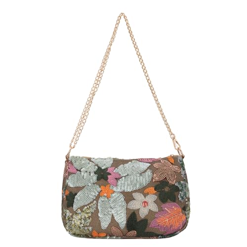 Sukutu Pailletten Stickerei Floral Kette Umh Ngetasche Damen