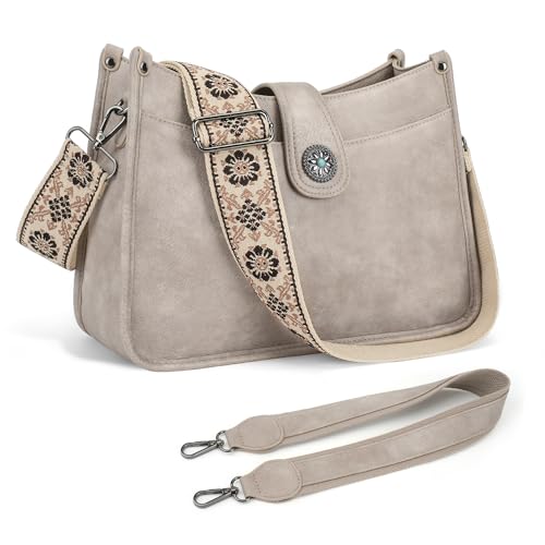 Aphison Umh Ngetasche Damen Handtasche Mittelgro Grau Crossbody