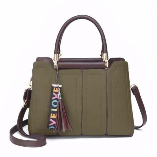 Damen Satchel Handtasche Mit Tragegriff Oben Leder Geldb