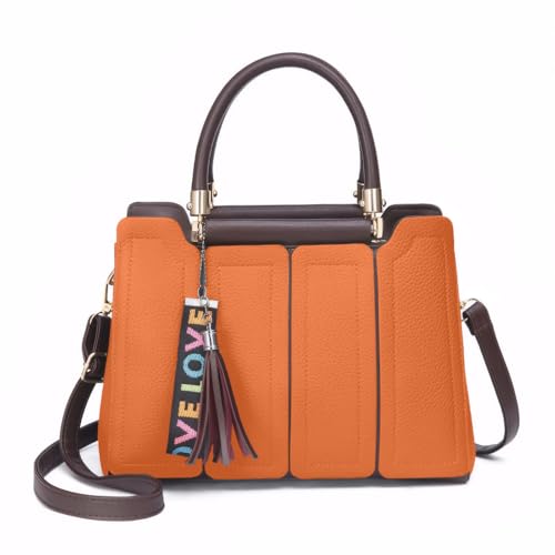 Damen Satchel Handtasche Mit Tragegriff Oben Leder Geldb