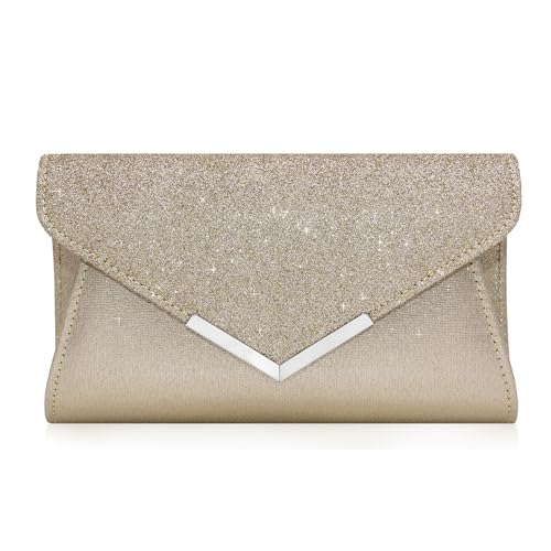 Milisente Clutch Damen Glitzer Abendtasche Klein Umh Ngetasche