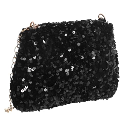 Yardenfun Kleine Schwarze Pailletten Handtasche Mit Verstellbarem Kettenriemen