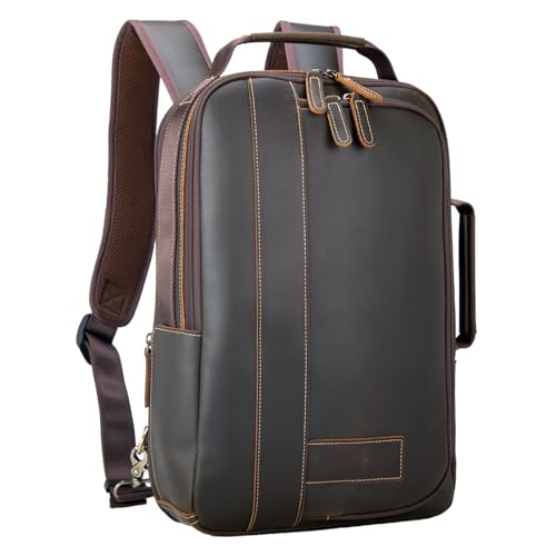 Tiding Rucksack Herren Leder 15 6 Laptop Tasche