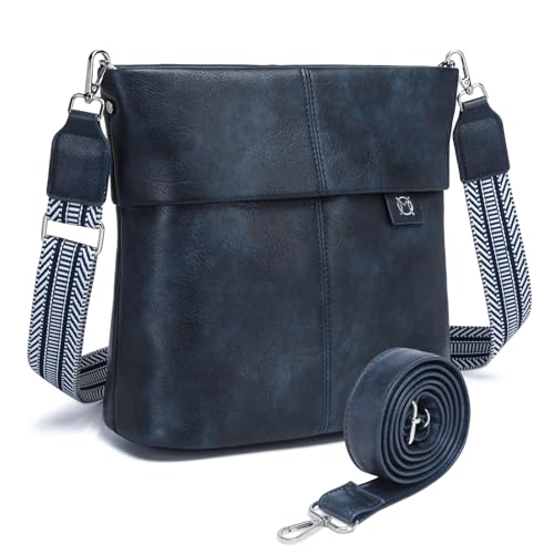 Myhozee Handtasche Damen Mittelgro Umh Ngetasche Elegant Blau