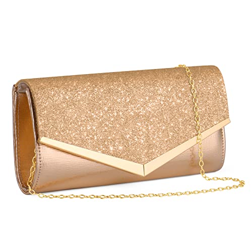 Osdue Kettentasche Clutch Damen Glitzer Abendtasche Elegante Envelope