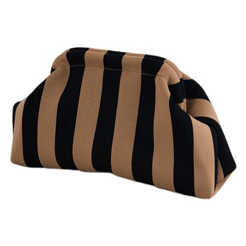 Cxinlky Sommer Strand Clutch Damen Gestrickt Gestreift Kontrastfarbe