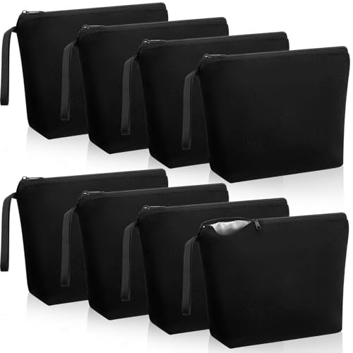Xuniea 8 Canvas Aufbewahrungstaschen Rohling Kosmetiktasche Blanko Diy