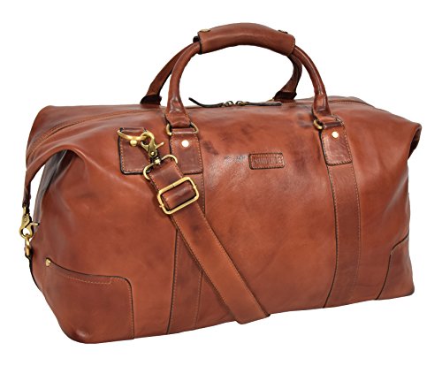 Echtes Leder Reisetasche Vintage Hellbraun Luxus Reise Duffle