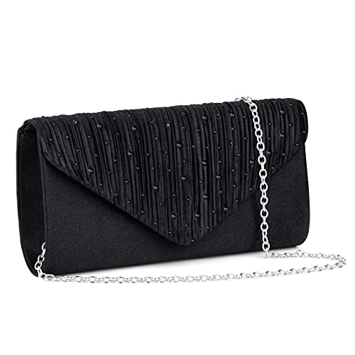Osdue Kettentasche Clutch Damen Glitzer Abendtasche Elegante Envelope