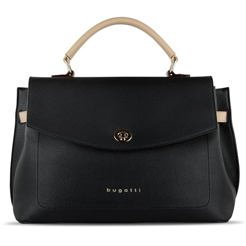 Bugatti Ella Stadttasche Kunstleder Tasche Damenhandtasche Schultertasche Schwarz