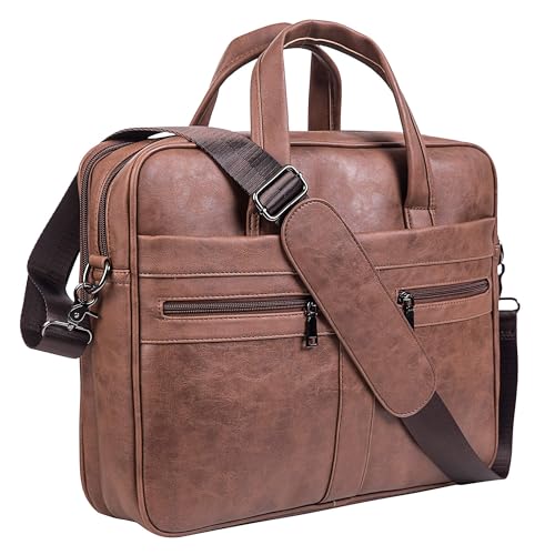 Seyfocnia Herren Business Reise Aktentasche Leder Messenger Bag