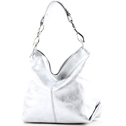 Modamoda De T168 Damen Leder Schultertasche Henkeltasche Medium