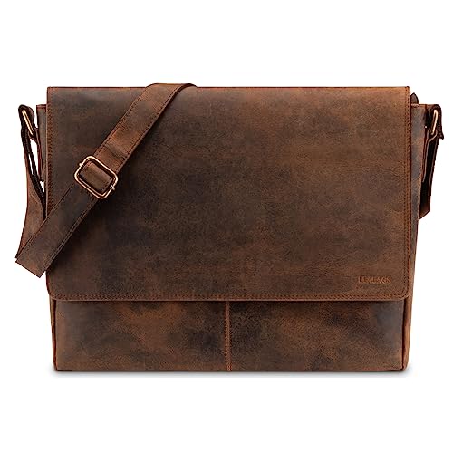 Leabags Messenger Bag Acapulco Echtleder Aktentasche Herren Damen